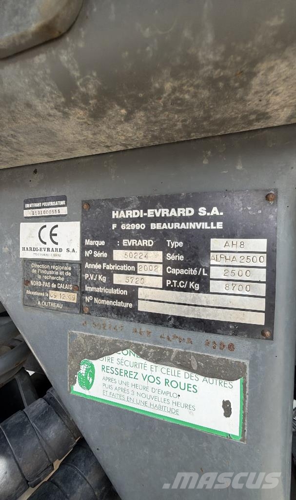 Evrard Alpha 2500 Zelfrijdende spuitmachines