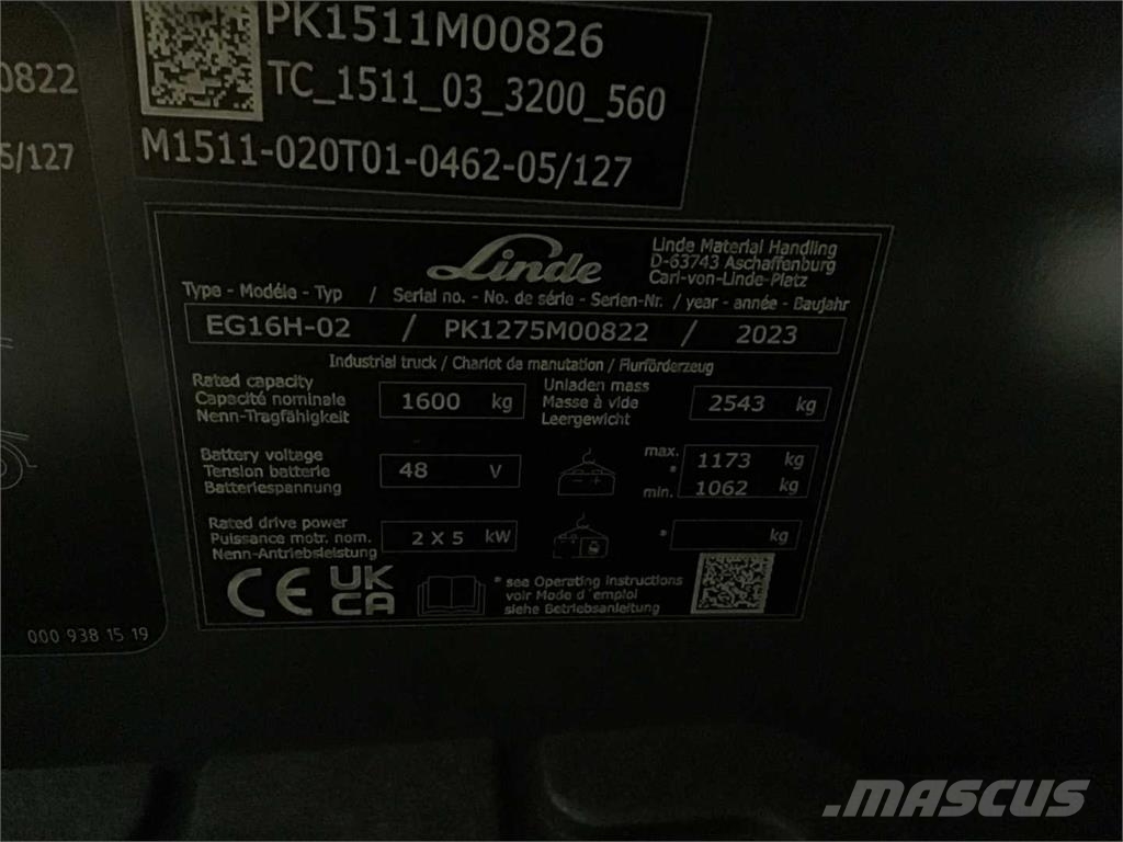 Linde EG16H Electric forklifts