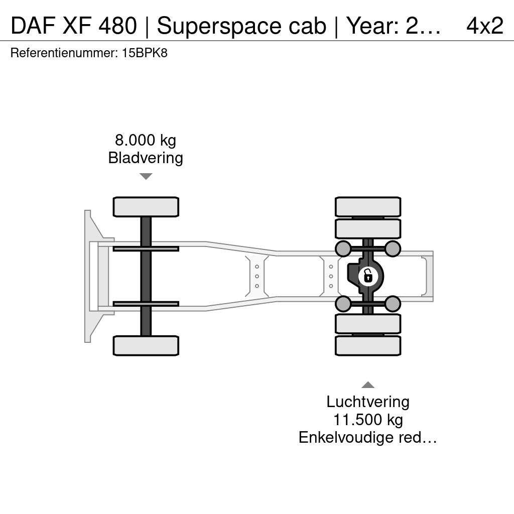 DAF XF 480 | Superspace cab | Year: 2020 | Hydraulic u Vilcēji
