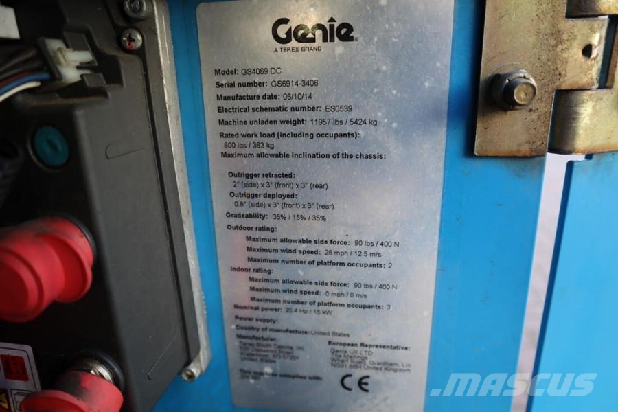 Genie GS4069 Electric, 14m Working Height, 363kg Capacit Scissor lifts