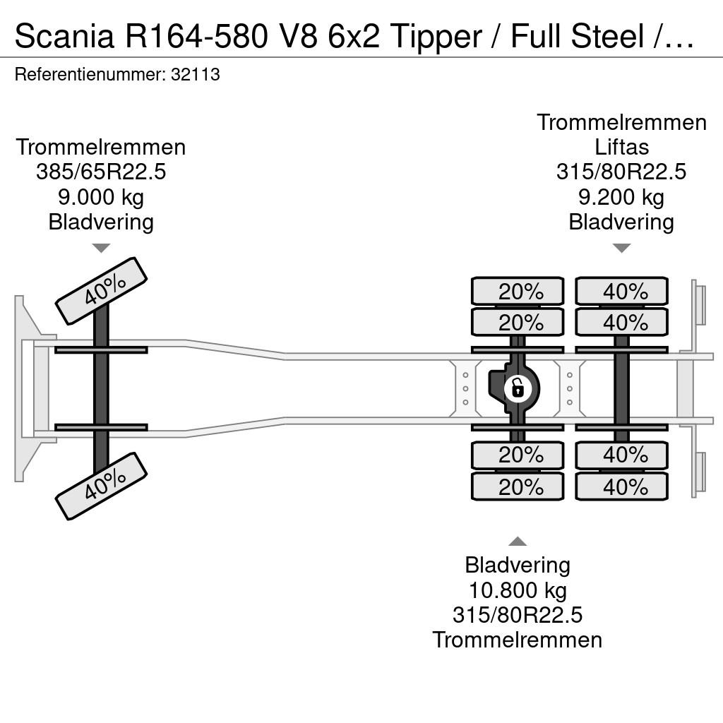Scania R164-580 V8 6x2 Tipper / Full Steel / Manual / Ret شاحنات قلابة