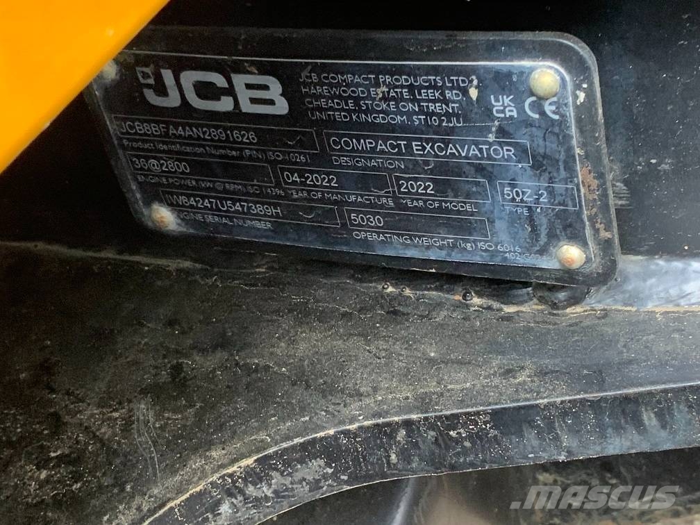 JCB 50 Z-2 Mini rýpadlá < 7t