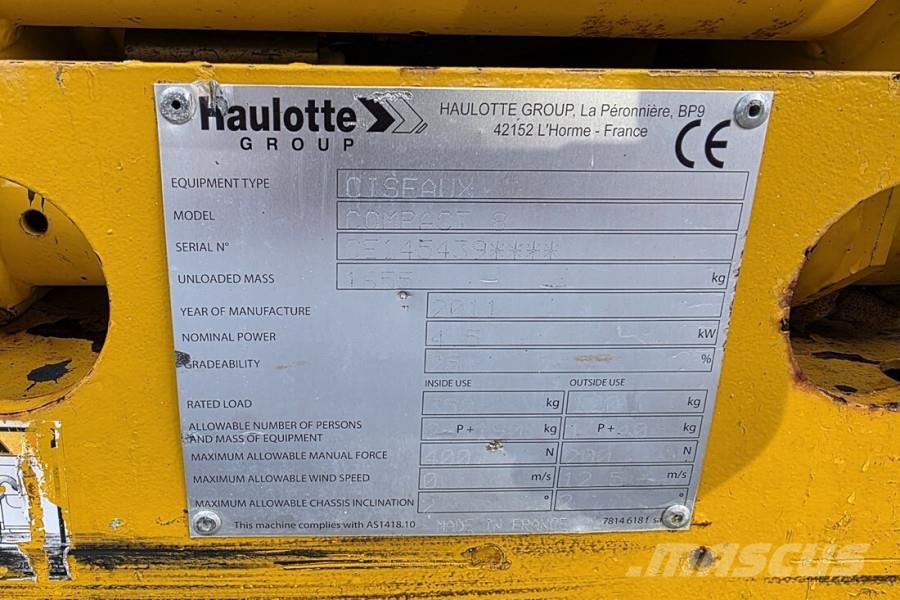 Haulotte Compact 8 As-Is, Electric, 8.2m Working Height, 35 シザースリフト