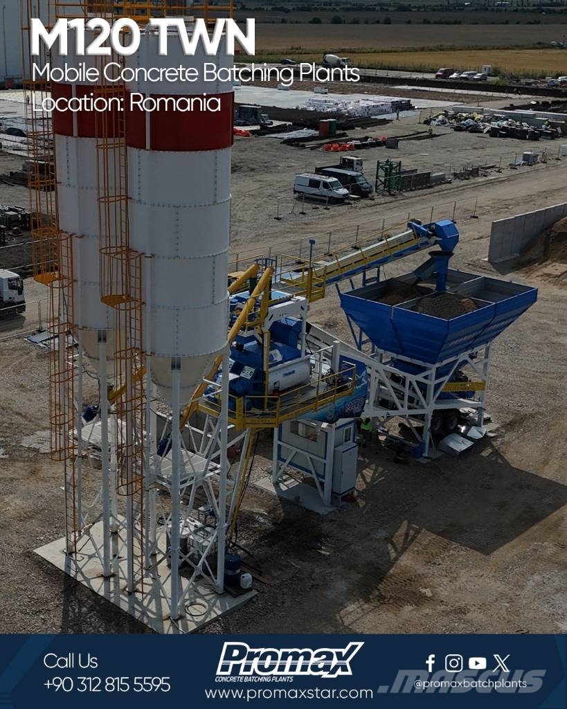 Promax-Star PROMAX 120m3/h Mobile Concrete Batching Plant Concrete Batching Plants