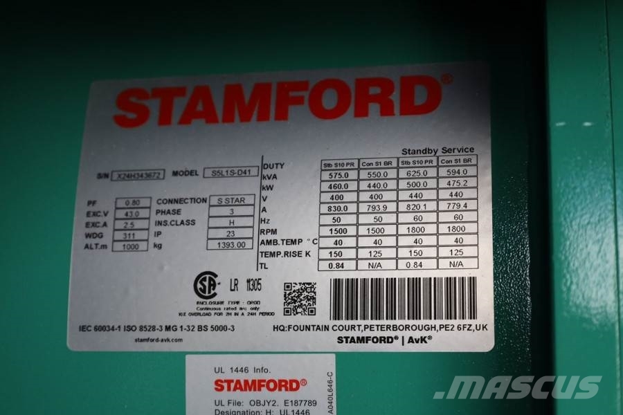 Cummins C550D5Q Declaration of Conformity, Diesel, 550kVA, ディーゼル発電機