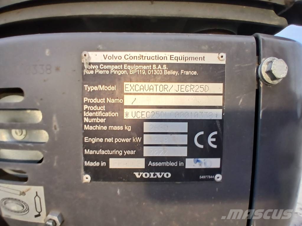 Volvo ECR 25 Electric Mini pelle < 7t