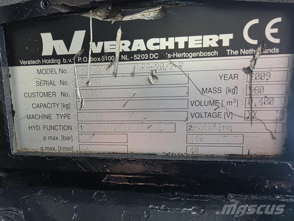 Verachtert vrg 20 cw 30 cw 40 sorting grab خطاطيف