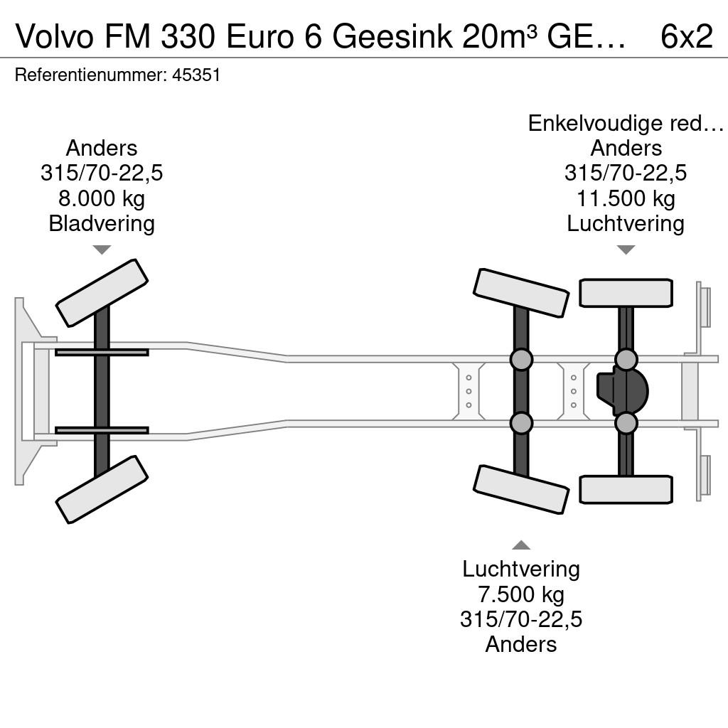 Volvo FM 330 Euro 6 Geesink 20m³ GEC Welvaarts weighing Renovationslastbiler