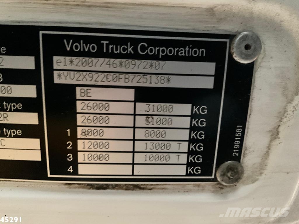 Volvo FM 370 Euro 6 VDK 25m³ Camiões de lixo
