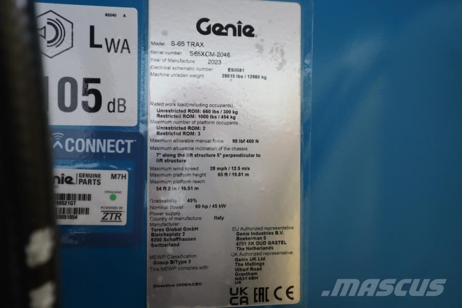 Genie S65XC Trax Valid inspection, *Guarantee! Diesel, 4 Teleskooppipuominostimet