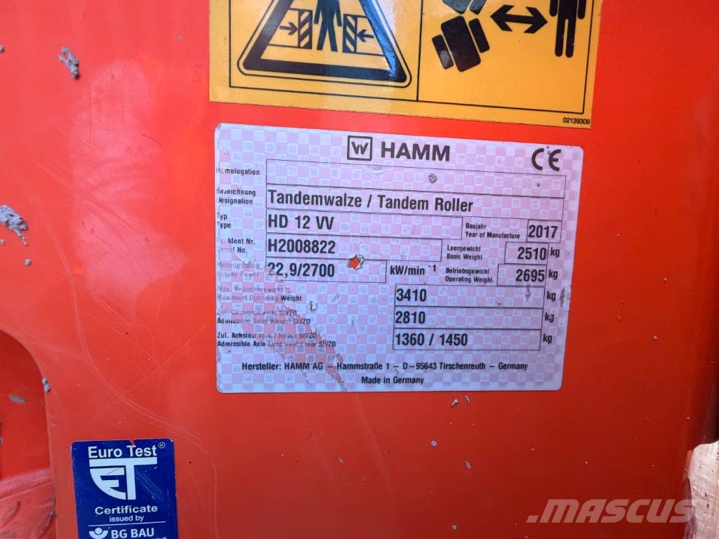 Hamm HD 12 VV Twin Drum Roller - SHP0413 Divvalču grunts veltņi