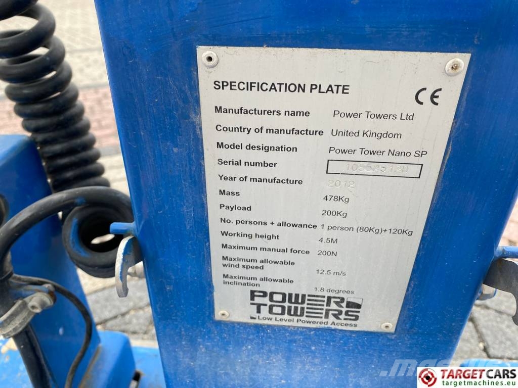 Power Tower Nano SP Electric Vertical Mast Lift 450cm DE 垂直升降工作台