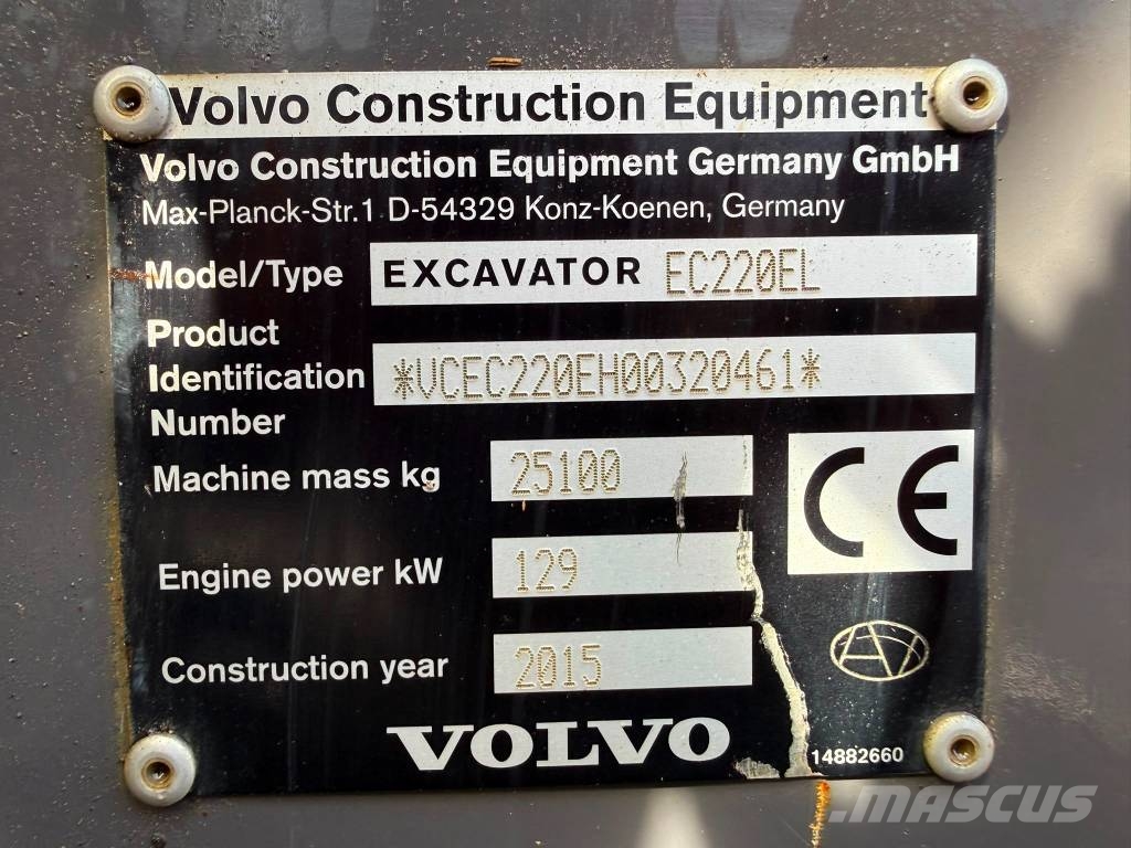 Volvo EC 220 EL // BJ. 2015 / 14334H/ZSA/Klima/SW Excavadoras de cadenas