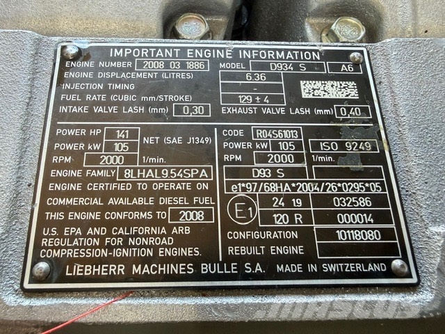 Liebherr D934 S USED ENGINE FIT A 904 C Motoren