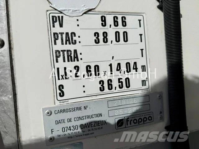 Frappa Carrier Vector 1550/Liftachse/3 x Achsen SAF 온도 조절식 세미 트레일러