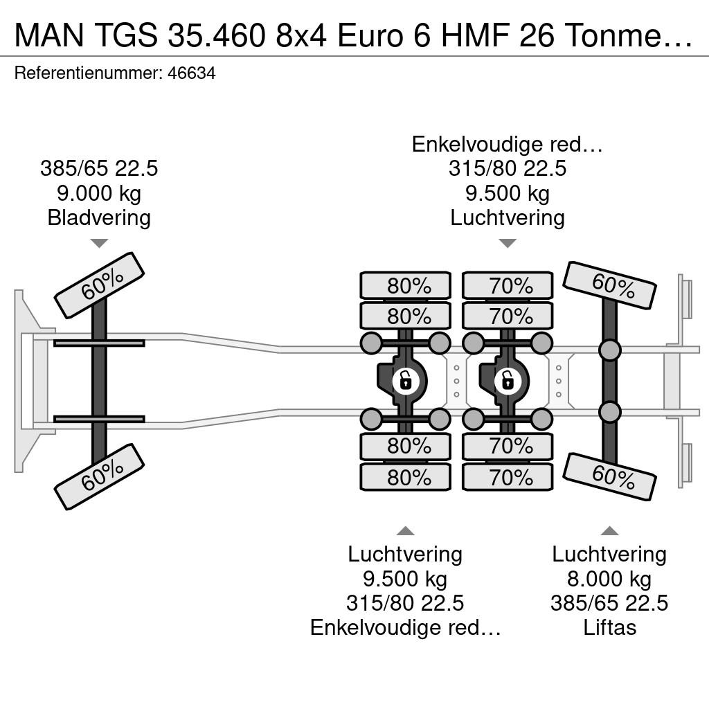MAN TGS 35.460 8x4 Euro 6 HMF 26 Tonmeter laadkraan Camion ribaltabili