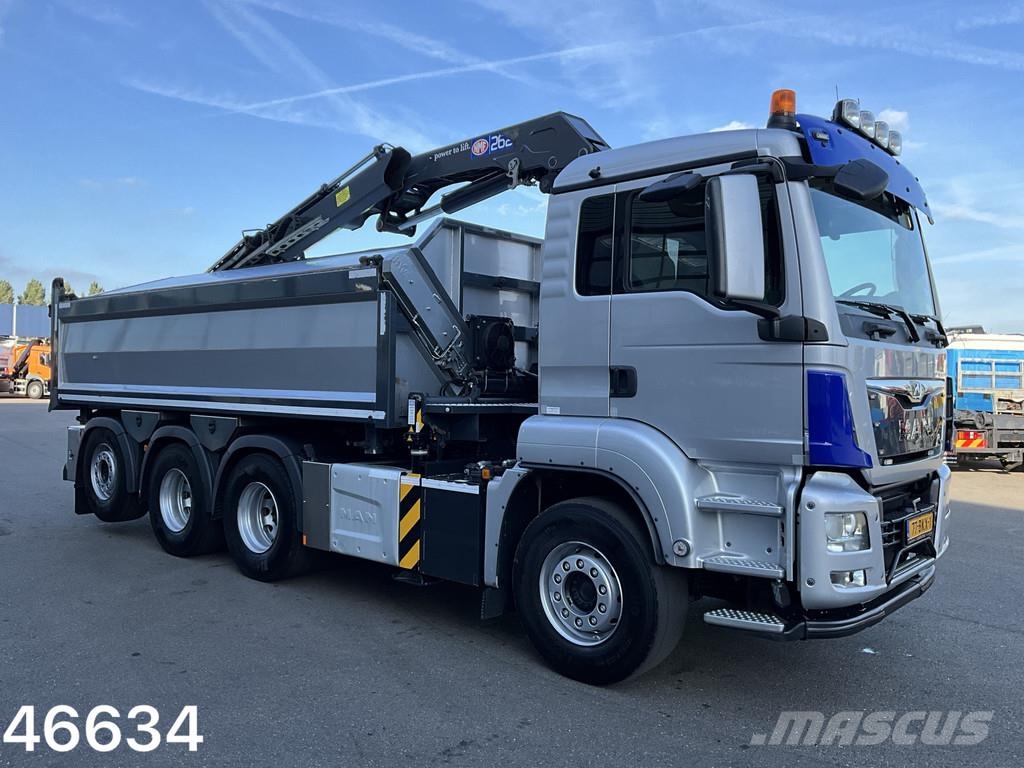 MAN TGS 35.460 8x4 Euro 6 HMF 26 Tonmeter laadkraan Самоскиди