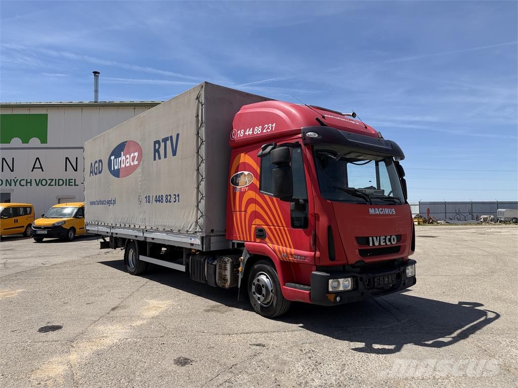 Iveco EUROCARGO 75E18 valnik s bočnicami E5 manual VIN 6 نصف مقطورات مسطحة / مفصلية الجوانب