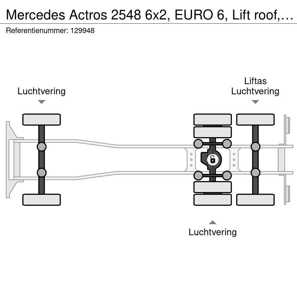 Mercedes-Benz Actros 2548 6x2, EURO 6, Lift roof, Combi Тентованные грузовики