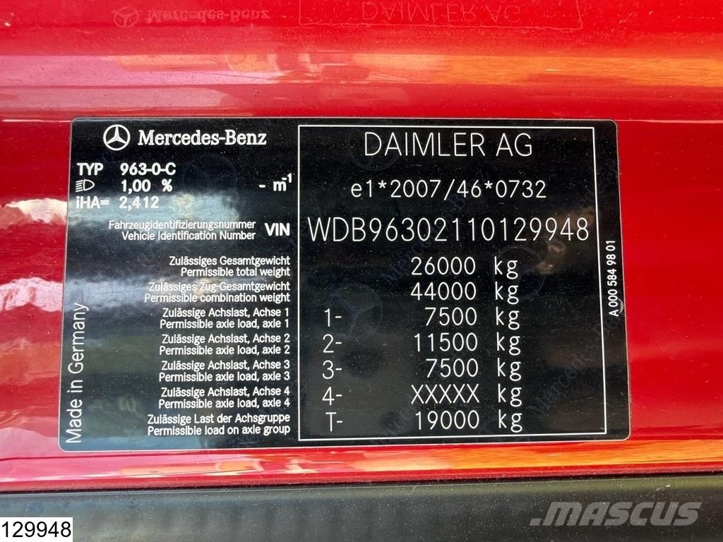 Mercedes-Benz Actros 2548 6x2, EURO 6, Lift roof, Combi Тентованные грузовики