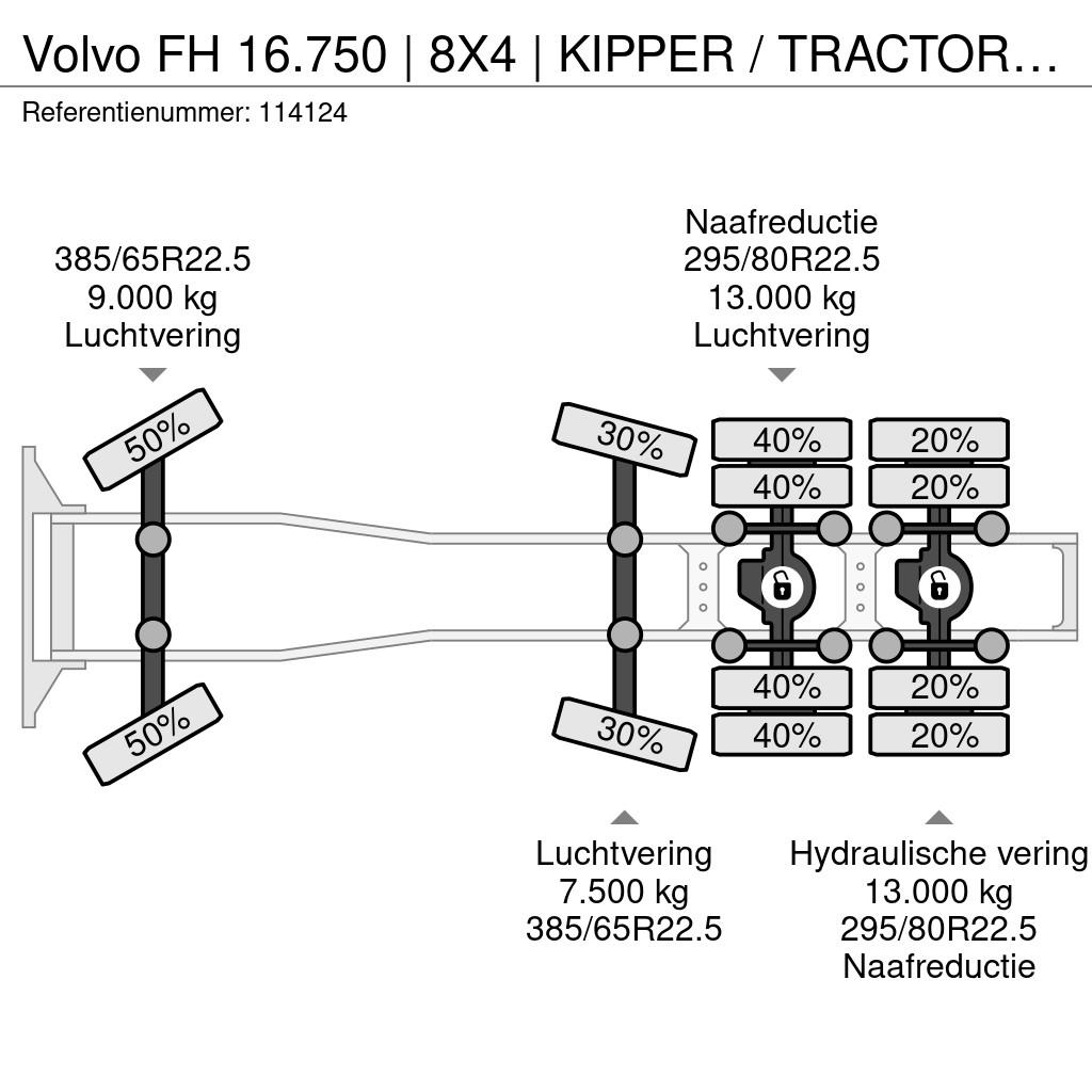 Volvo FH 16.750 | 8X4 | KIPPER / TRACTOR | RETARDER | 10 Motrici e Trattori Stradali