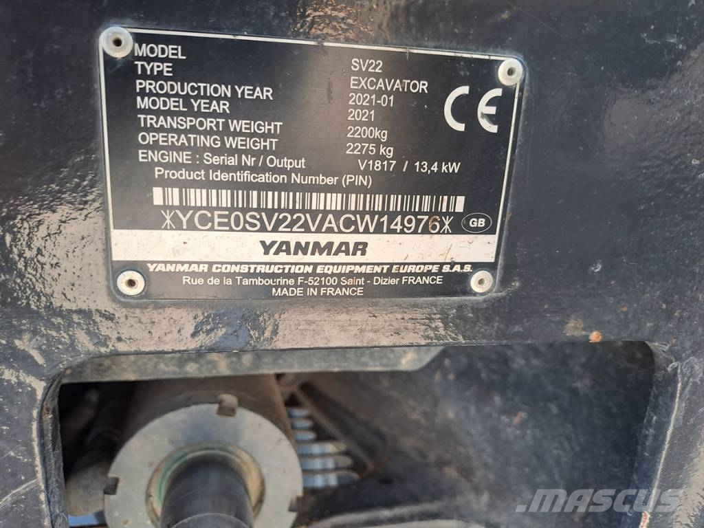 Yanmar SV 22 Miniekskavaatorid < 7 t