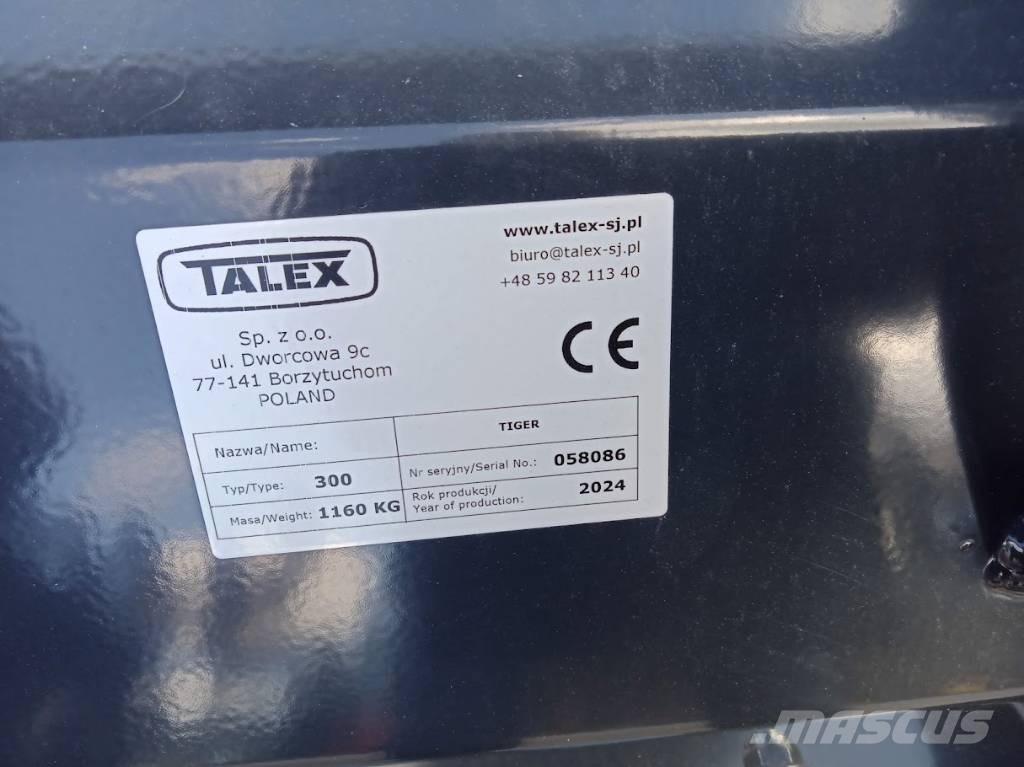 Talex Tiger 300 etu/taka murskain Beitepussere og toppkuttere