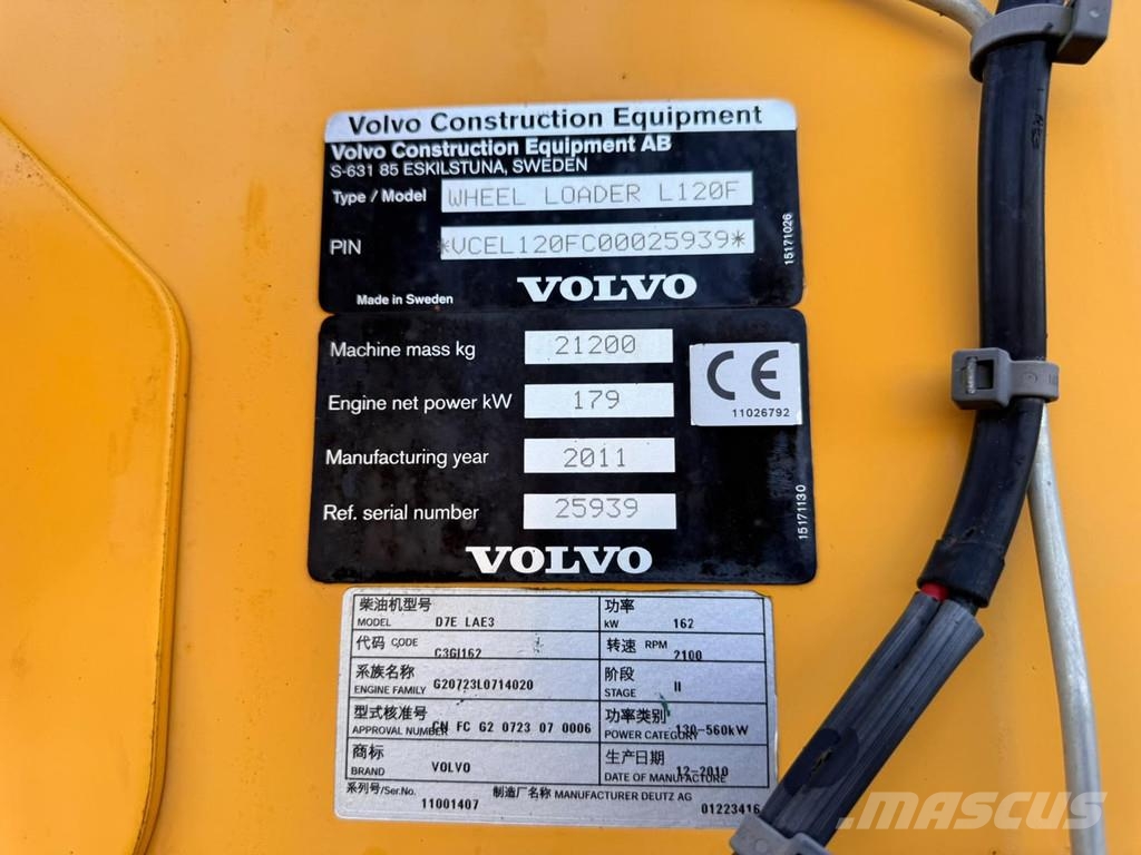 Volvo L120F Φορτωτές με λάστιχα (Τροχοφόροι)