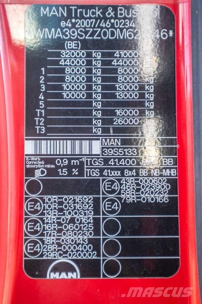 MAN TGS 41.400 BB + EFFER 525/6x+JIB 6x Macara pentru orice teren