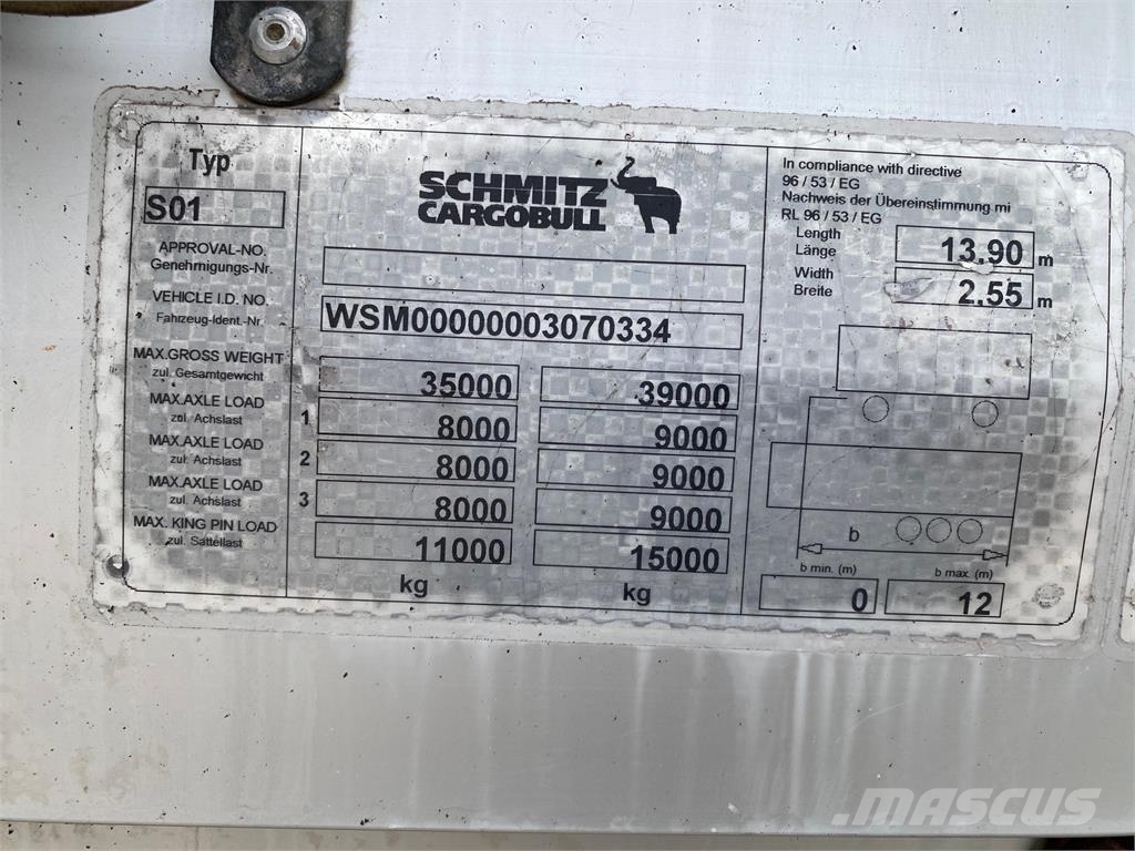 Schmitz S01 VIN 334 Curtainsider semi-trailers