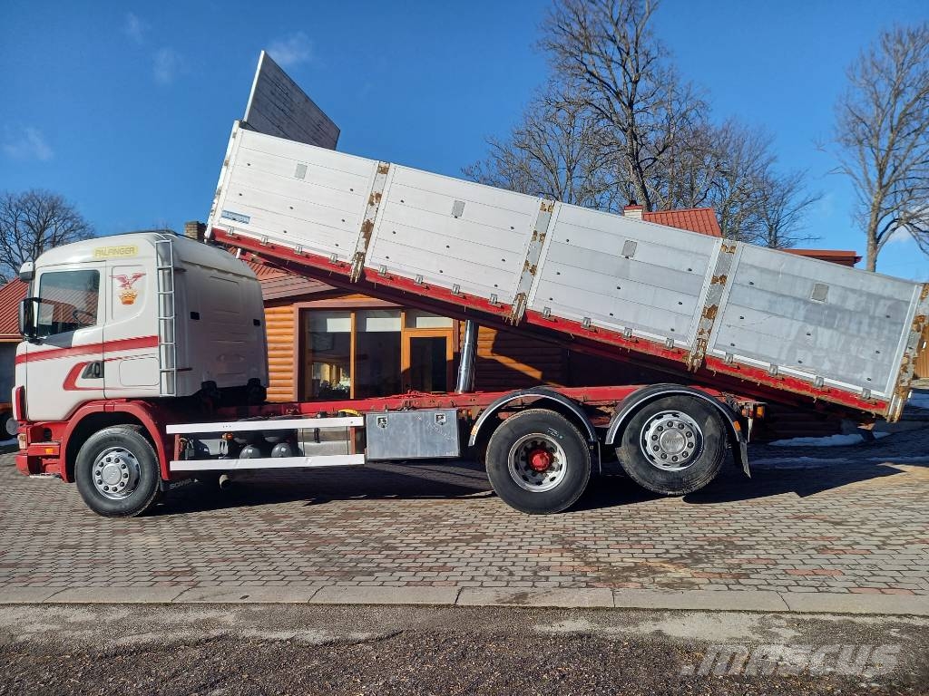 Scania R124, 420, 6x2, PALFINGER Camiones bañeras basculantes o volquetes