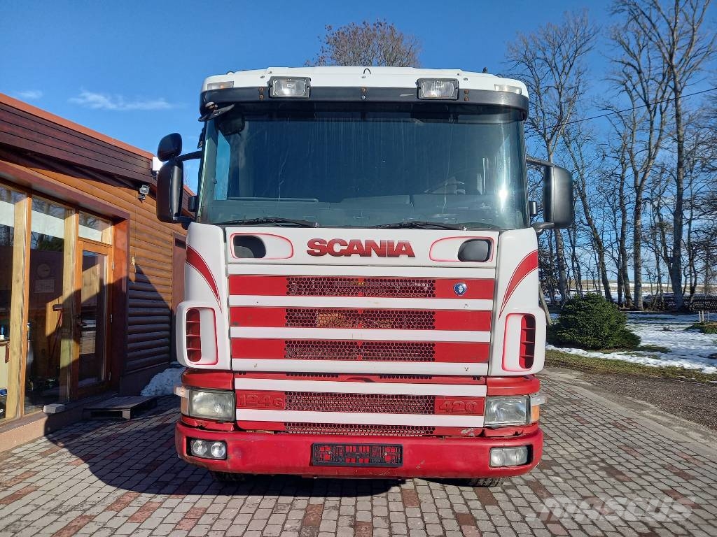 Scania R124, 420, 6x2, PALFINGER Camiones bañeras basculantes o volquetes