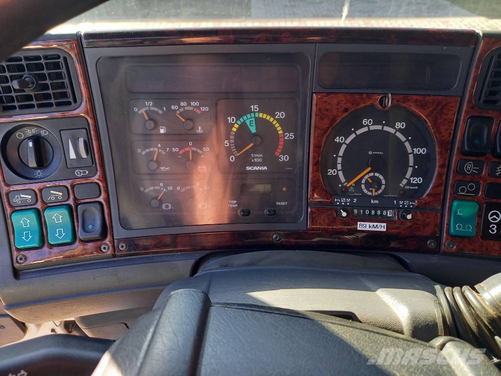 Scania R124, 420, 6x2, PALFINGER Camiones bañeras basculantes o volquetes
