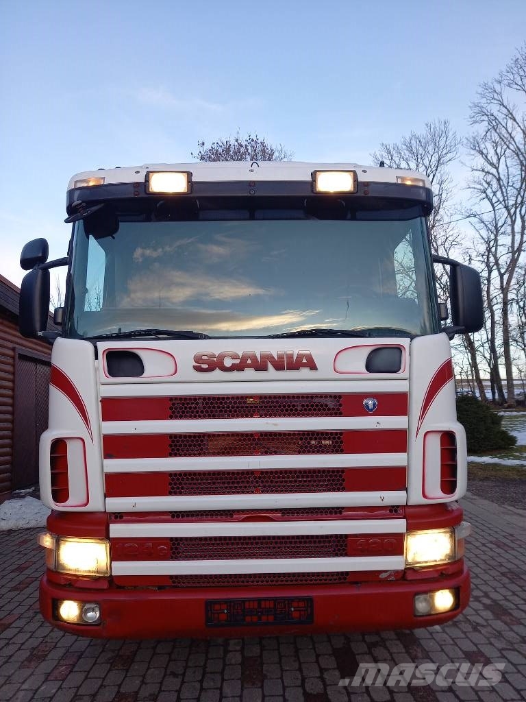 Scania R124, 420, 6x2, PALFINGER Camiones bañeras basculantes o volquetes
