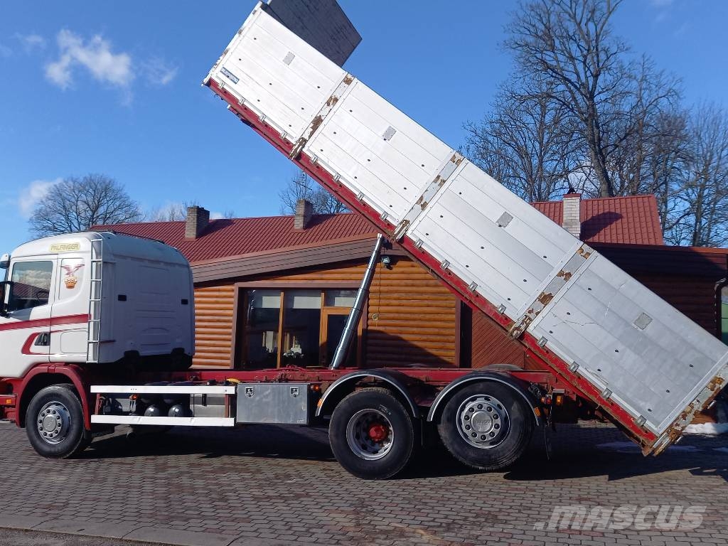 Scania R124, 420, 6x2, PALFINGER Camiones bañeras basculantes o volquetes