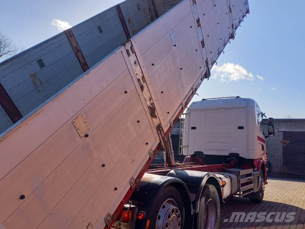 Scania R124, 420, 6x2, PALFINGER Camiones bañeras basculantes o volquetes