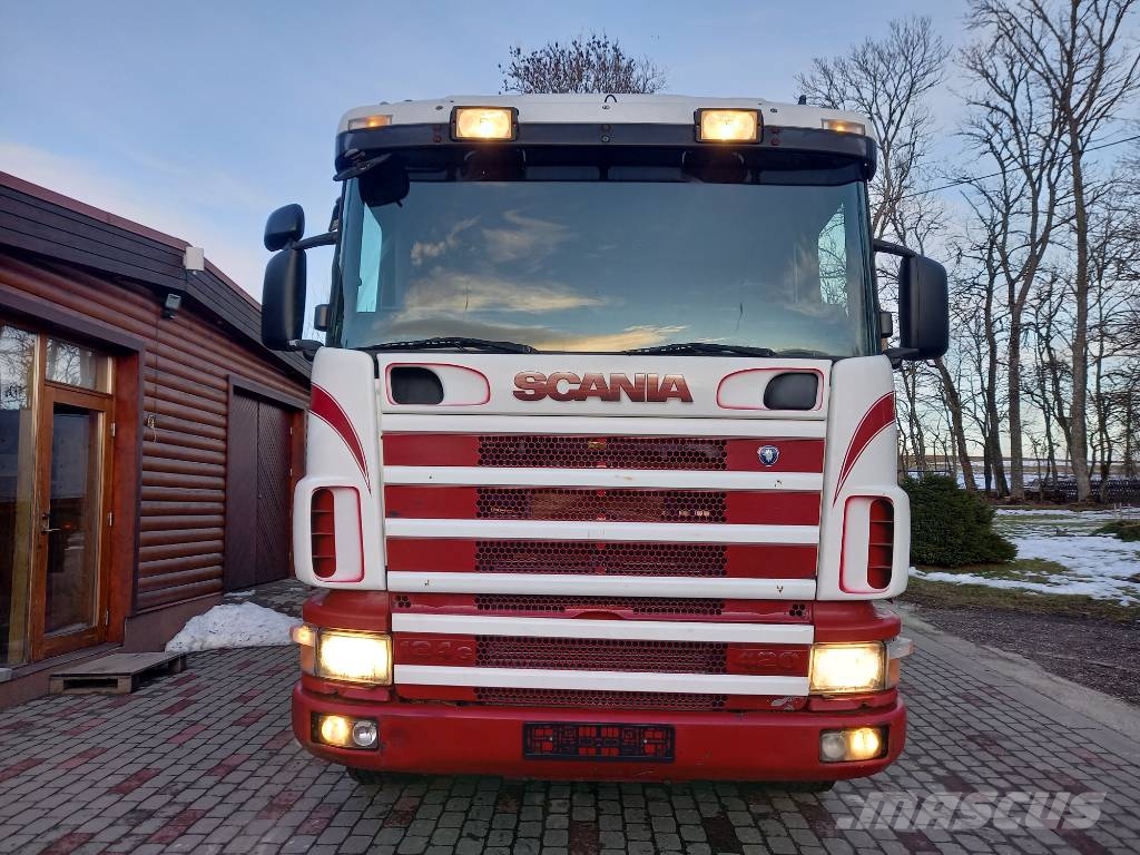 Scania R124, 420, 6x2, PALFINGER Camiones bañeras basculantes o volquetes