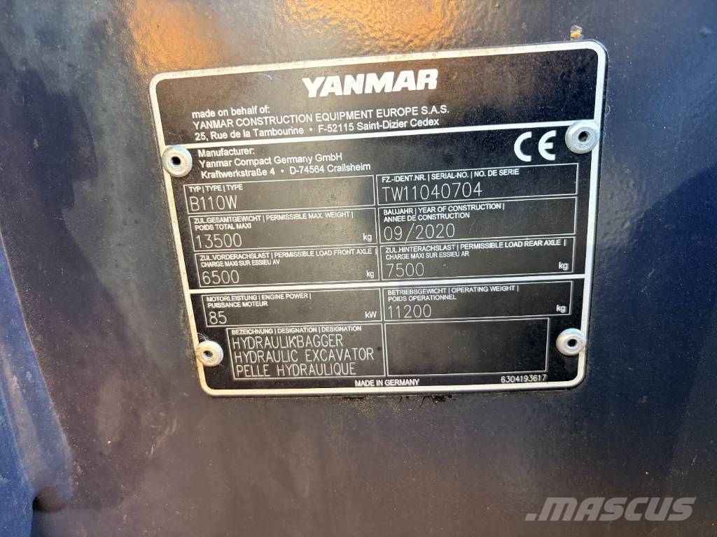 Yanmar B 110 W Wielgraafmachines