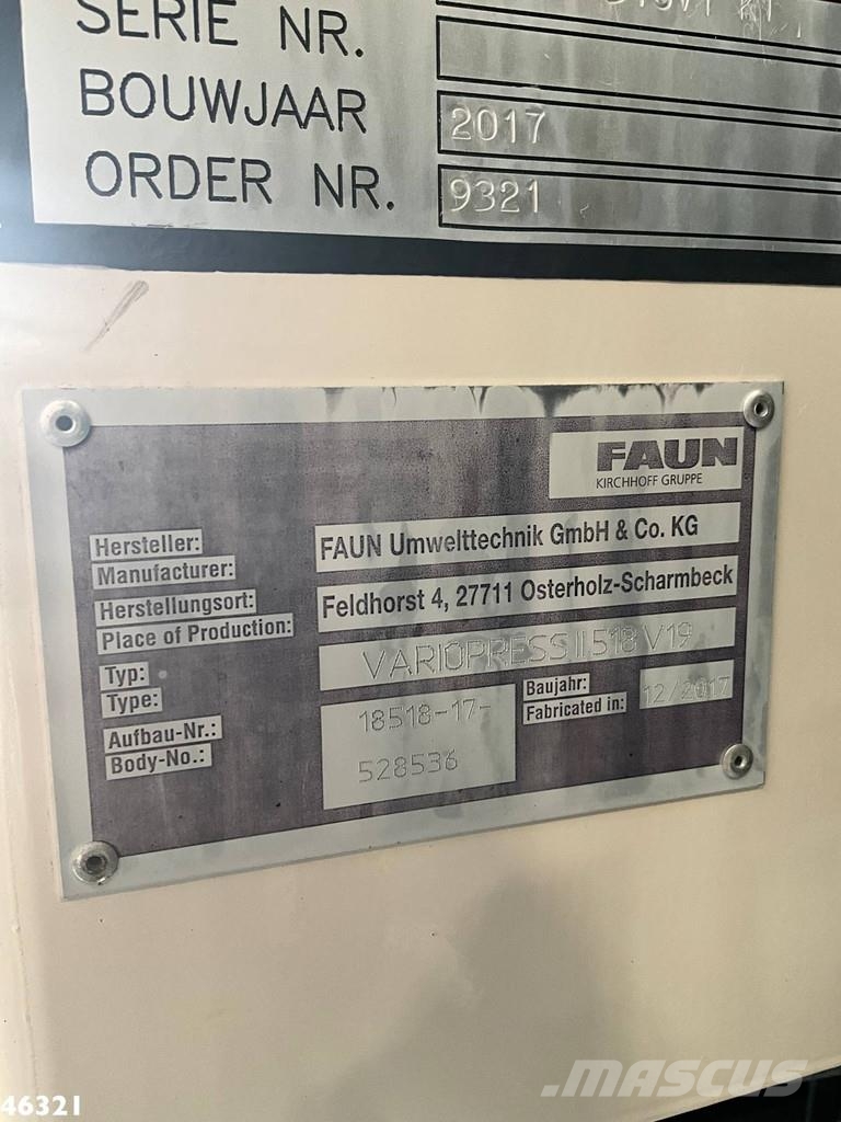 DAF FAN CF 290 Euro 6 Hiab 21 Tonmeter laadkraan Komunalni tovornjaki