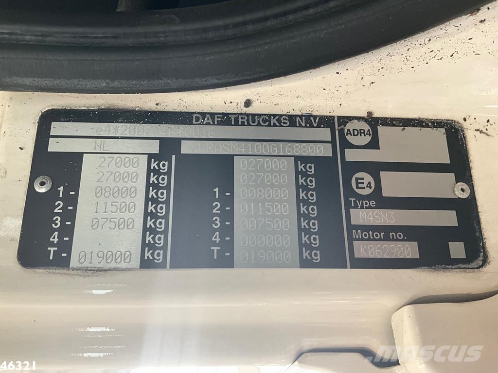 DAF FAN CF 290 Euro 6 Hiab 21 Tonmeter laadkraan Komunalni tovornjaki