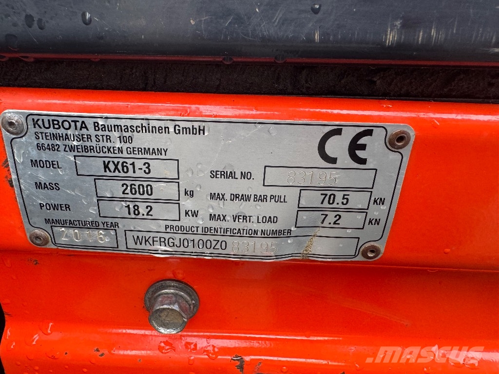 Kubota KX 61-3 Miniekskavaatorid < 7 t