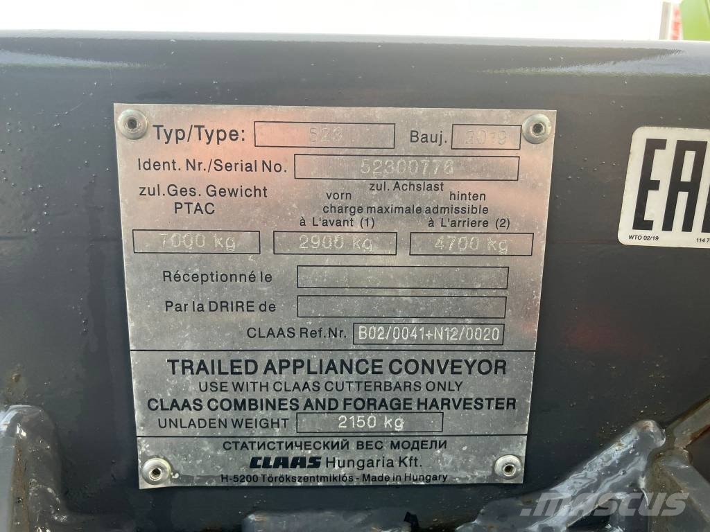 CLAAS Transportvogn 12,3 m Príslušenstvo a náhradné diely ku kombajnom