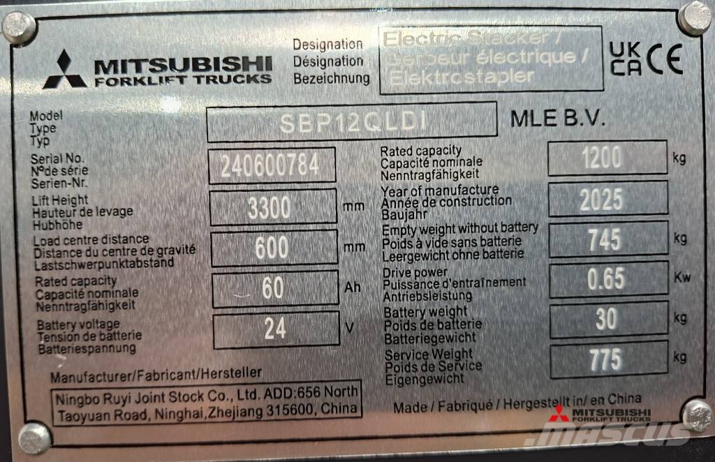Mitsubishi SPB12QLDI Deichselstapler