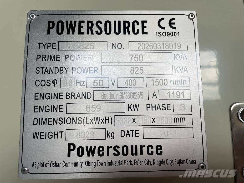 Baudouin 6M21G825/5 - 825 kVA Generator - DPX-19881 مولدات ديزل