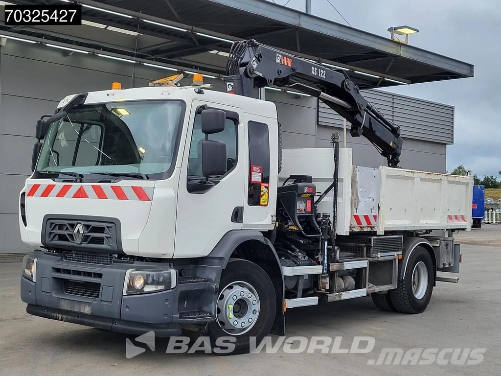 Renault C 280 4X2 HIAB 122 B-2 Hiduo Crane Kran 9m3 tipper Самосвал