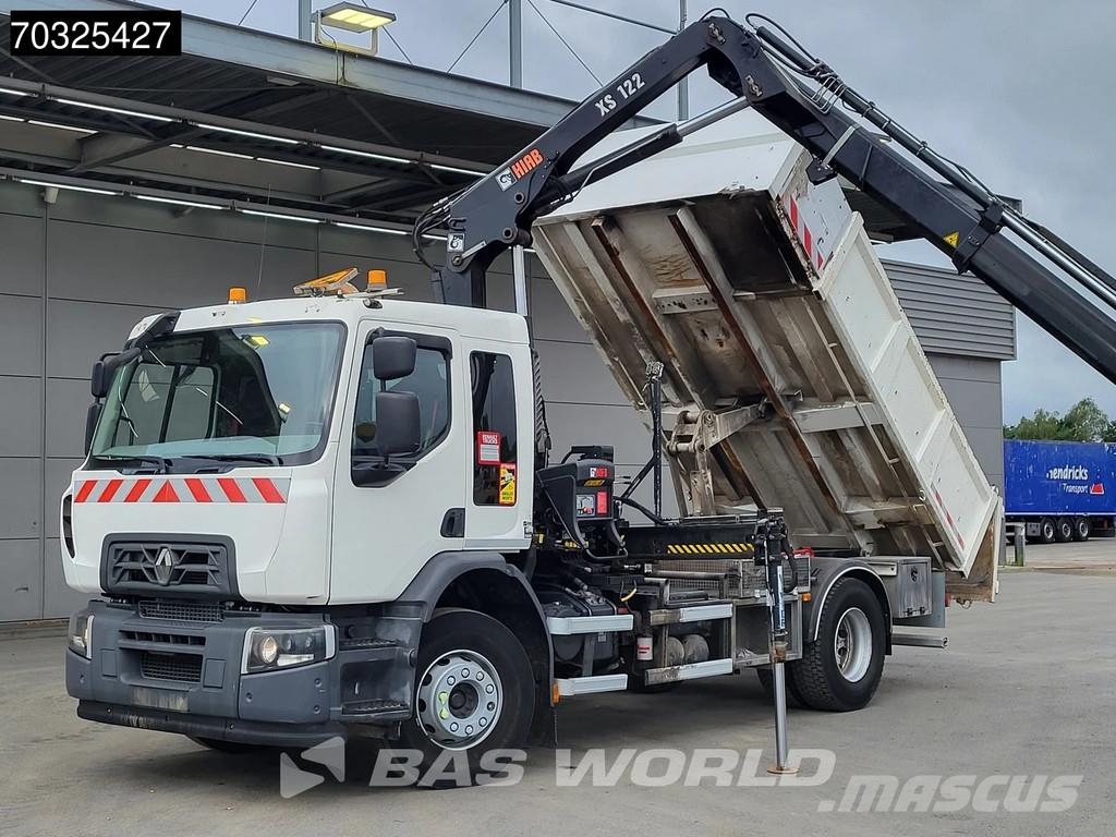 Renault C 280 4X2 HIAB 122 B-2 Hiduo Crane Kran 9m3 tipper Самосвал