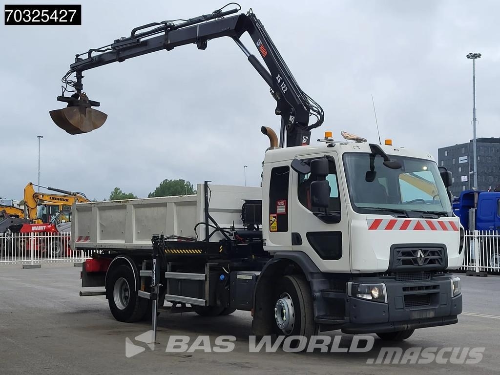 Renault C 280 4X2 HIAB 122 B-2 Hiduo Crane Kran 9m3 tipper Самосвал