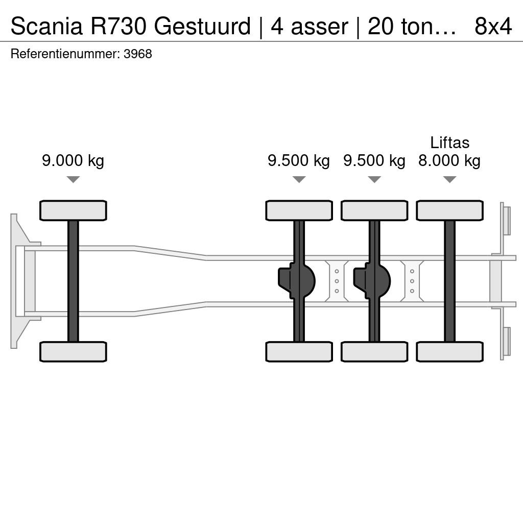 Scania R730 Gestuurd | 4 asser | 20 ton haakarm | kraan p Guindastes todo-terreno