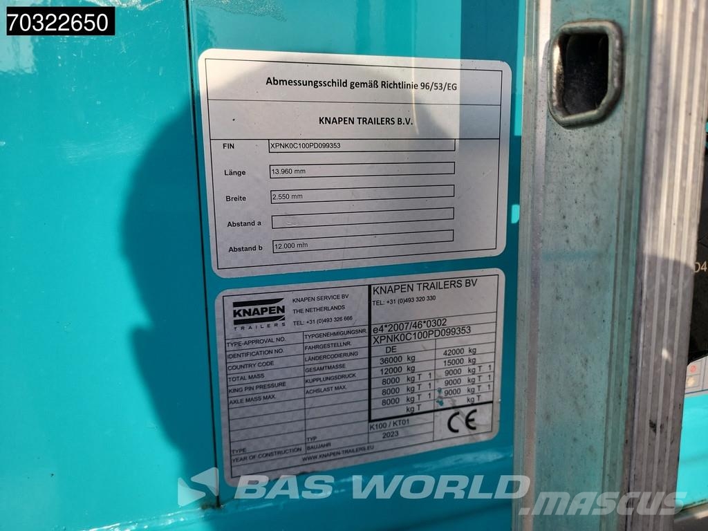 Knapen K100 Powersheet 10mm 92m3 Lift Axle Walking floor semi-trailers