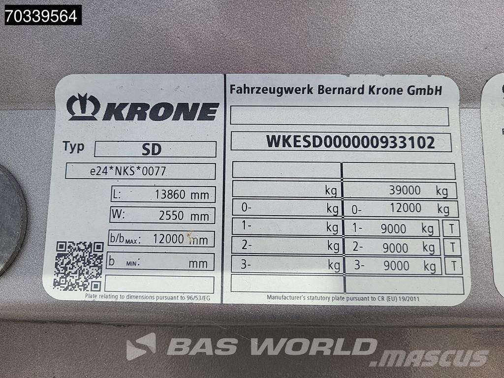 Krone SD Roldeur Liftas نصف مقطورات ذات هيكل صندوقي